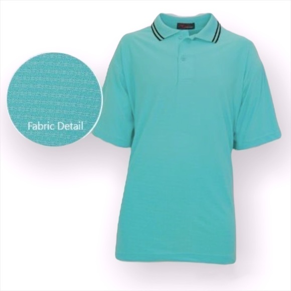 NWOT King Louie Turquoise Moisture Management Textured Polo Shirt‌‌‌‌‌‌‌‌‌‌‌ - Picture 1 of 6